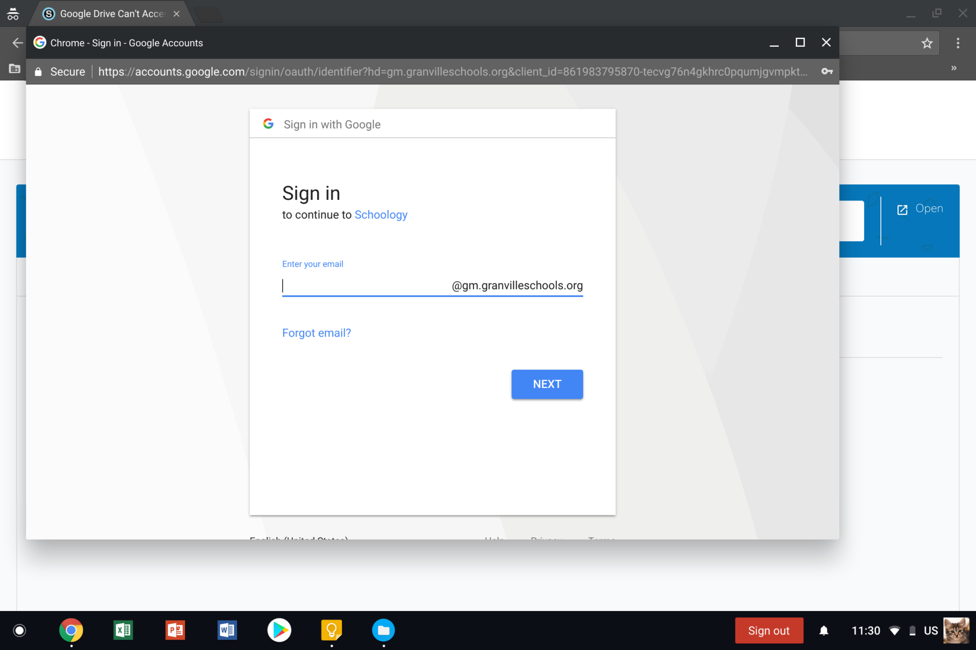 Incognito window showing Google login screen.
