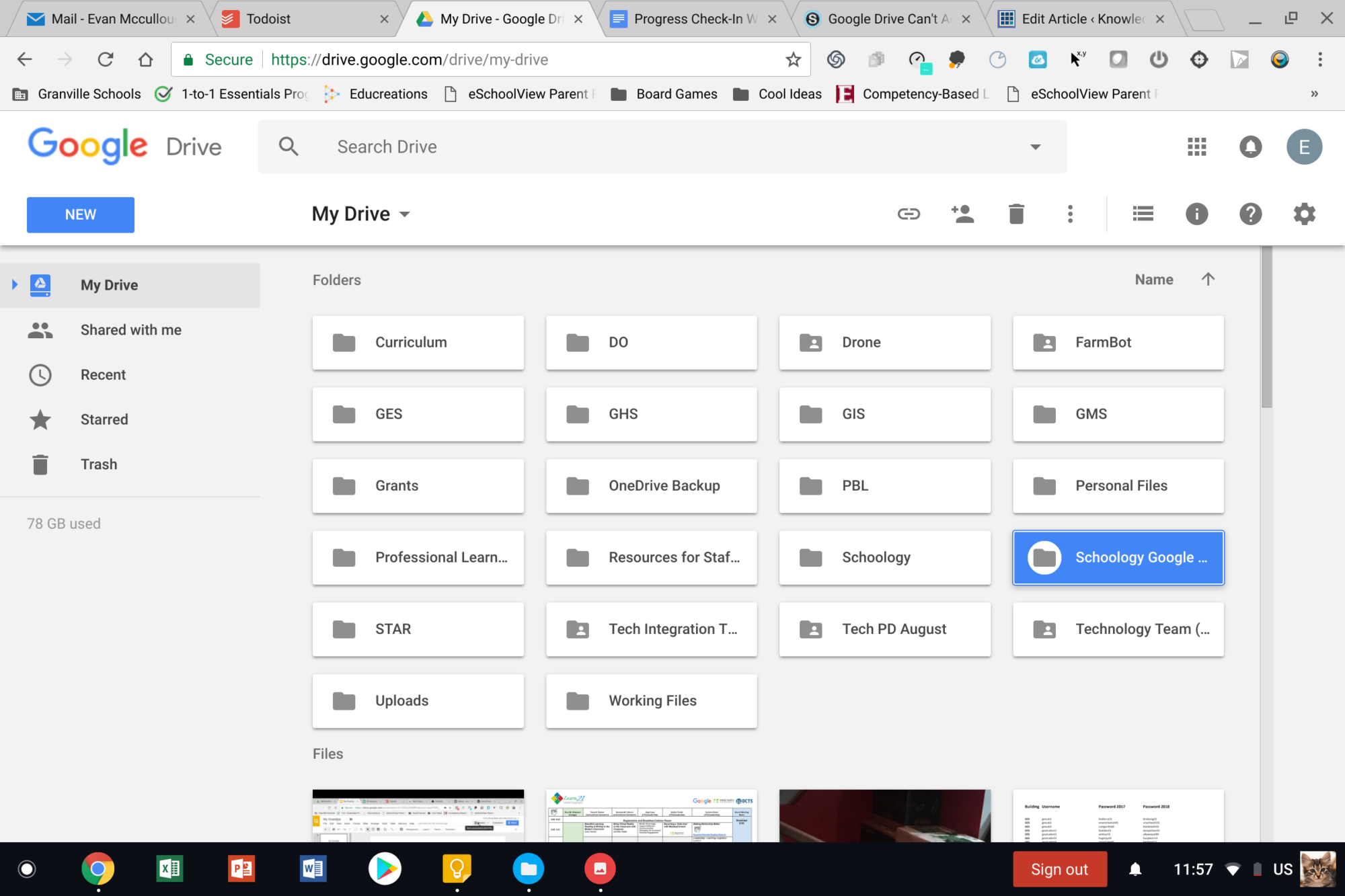 google drive assignments in schoology