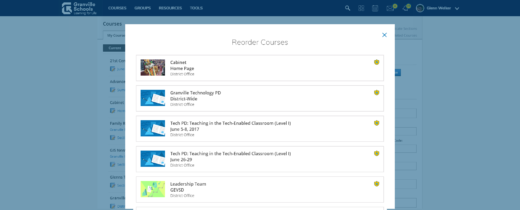 Reorder courses in Schoology